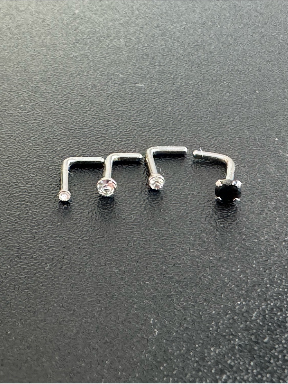 Surgical steel cubic Nose Stud Set L-bend 18g